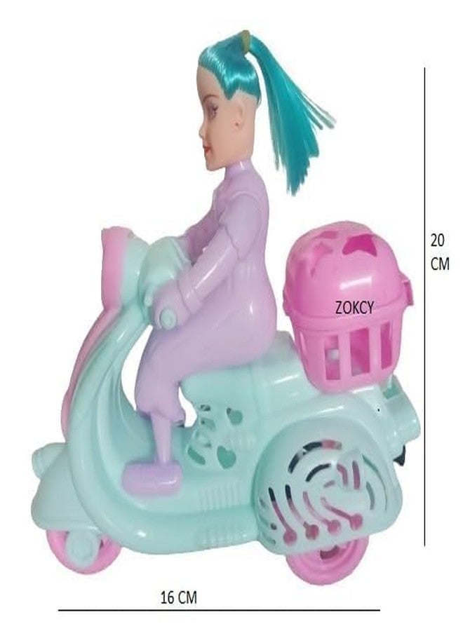 ZOKCY Combo ( 1 Cute Scooty Doll + 1 Cute Dancing Doll ) Cute Dancing Doll Toys Toy for Kids/Plastic Scooty Driver Toy for Kids/Dancing Doll with Key Operator - Image 2